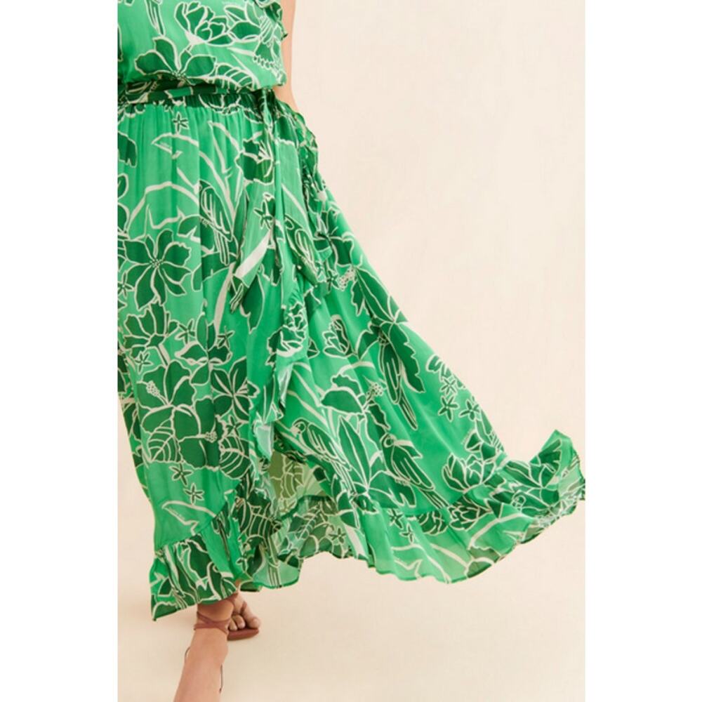 Farm Rio Printed One-Shoulder Ruffle Dress Size L - Picture 2 of 8
